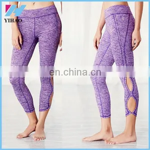 Yihao 2015 Elastic Waistband High Quality Ladies Yoga Legging Designs Wholesale Custome Make New Design Leggings thumbnail-1