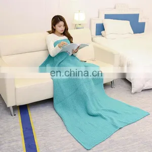 100% Acrylic Knitted Keep Warmer Square Blanket thumbnail-1