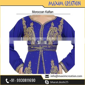 Top Rated Moroccan Party Wear Caftan With Beautiful Unique Embroidery Design 6453 thumbnail-2