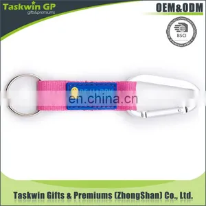 2018 Most Fashion Promotional Logo Customized Orange Material Carabiner Short Lanyard thumbnail-3