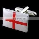 OEM China Manufacturer Novelty Rectangle Shape Classic England Flag Cufflinks, Country Flag Cufflink With Epoxy/resin thumbnail-1