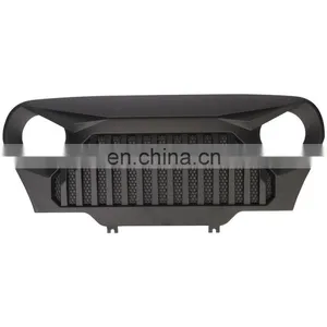 J282 Lantsun Matte Black Front Gladiator Grille Vader Grill w/ Mesh Inserts for 1997-2006 J Eep Wrangler TJ thumbnail-2