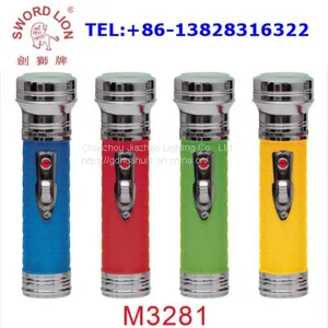 Dry Battery Operated Iron Metal & Plastic LED Flashlight Torch thumbnail-1