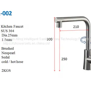 WL-01-002 Single Hole SUS304 Faucet 35mm Cartridge Brushed Nickel High End Kitchen Faucets thumbnail-2