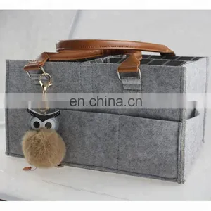 Customized Felt Diaper Caddy Bag With Cotton Lining and Changing Pad thumbnail-7