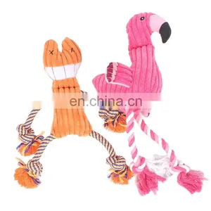 Pink Flamingo Dog Bite Toy Large Size Squeaky Plush Toys for Dog thumbnail-1