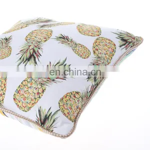 Summer Tropical Pineapple Design Cotton Linen Outdoor Square Home Decor Cushion Pillowcases Wholesale thumbnail-6