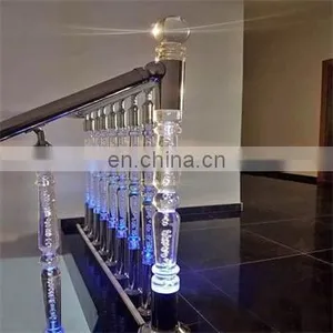 Stair Railing Stainless Steel Acrylic Handrail Post Titanium Satin or Mirror thumbnail-1