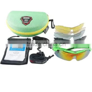 Green Frame Outdoor Hunting Golf Fishing Hiking Sport Riding Skiing Uv400 Polarized Sunglasses Glasses 5 Lenses Case thumbnail-1