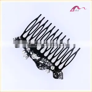 Fancy China Factory Price Twinkle Crystal Hair Clips Fashion Women Metal Flower Hair Combs Headwear Accessory thumbnail-1