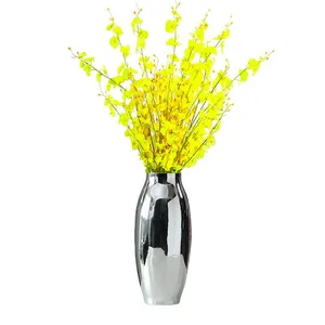 Chinese Jingdezhen Electroplate Silver Hand Made Ceramic Vase For Office Decor thumbnail-5