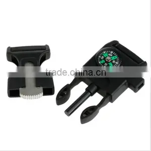 50PCS Side Buckle Whistle Compass Flint Fire Starter Scaper fr Paracord Bracelet thumbnail-3