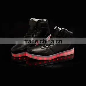 2016 New Wave Pure Black/white Sport Casual Shoes With 7 Colors LED Luminous Lights and USB Charger Cable thumbnail-2