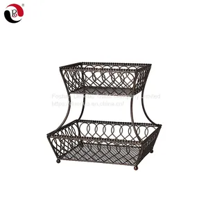 Metal Wire Storage Rack Home Decor Kitchen Banana Vegetable Fruit Basket thumbnail-3
