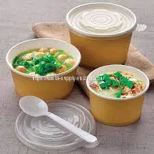 Kraft Paper Cup Paper Salad Bowl Disposable Paper Bowl With Lid Disposable Takeaway Food Packaging thumbnail-1