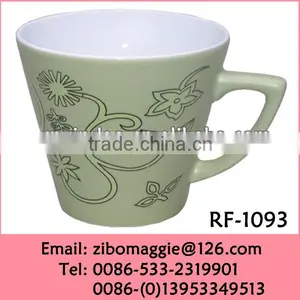 Hot Sale Colored V Shape Porcelain Promotion Kids Soup Mug Cup With Good Quality thumbnail-1