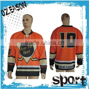 100% Polyester High Quality Orange Ice Hockey Jersey Manufacturer thumbnail-1