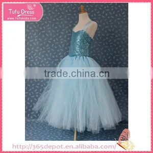 Court Style Light Blue Gallus Sleeveless Ballet Girl's Skirt thumbnail-2