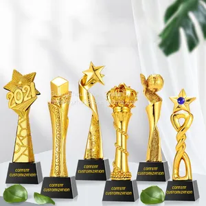 Custom Logo Resin Trophy Gold Black Creative Trophy 3 Buyers thumbnail-1