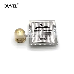Wholesale Square Stainless Steel Apple Grid Grating Shower Drain Stopper Floor Drain Cover thumbnail-1