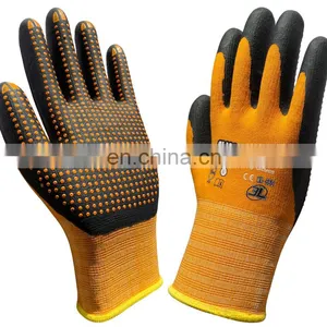 15 G Gray Nylon Lining Dots Palm Black Foam Nitrile Coated Glove Safety, Industrial Glove thumbnail-1