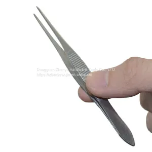 Industrial Tweezers Swiss High Elastic Antimagnetic Acid Proof Stainless Steel Curved Point Precision 10cm Tweezers thumbnail-4