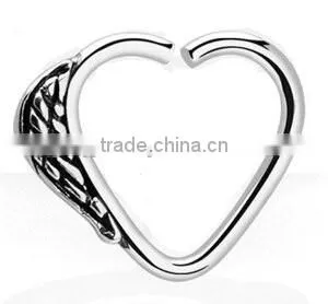 Heart and Wing 316L Surgical Steel Tragus Cartilage Daith Body Piercing Jewelry thumbnail-1