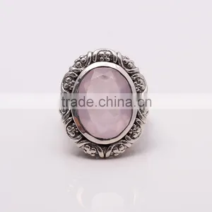 ROSE QUARTZ Ring,925 Sterling Silver Jewelry Wholesale,WHOLESALE SILVER JEWELRY,SILVER EXORTER,SILVER JEWELRY FROM INDIA thumbnail-1