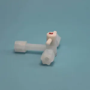 Teflon Pfa (polytetrafluoroethylene) Three - Way Valve, 1/4 Inch, Acid - and Alkali - Resistant, High - Temperature - Resistant With Hexagonal Nut thumbnail-4