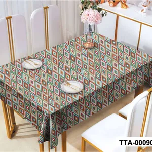 Classic Boho Persian Geometry PVC Tablecloth, Waterproof, Wear-resistant, Great for Daily Dining and Unique Interior Decoration thumbnail-3