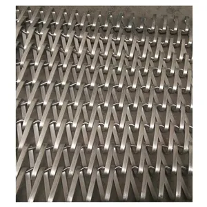 Decorative Flexible Gold Aluminum Coiled Drapery Wire Fabric Hanging Metal Chain Link Mesh Ceiling Curtain for Room Divider thumbnail-2