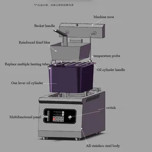 Professional Electric Fryer QD-1ST With Automatic Lifting System 14L Capacity Deep Fryer Machine for Fast Food Restaurant thumbnail-1
