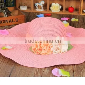 Holiday Summer Fashion Women/girl Straw Hat Summer Sun Hat Straw Beach Wide Large Brim Cap thumbnail-1