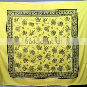 Cotton Tapestry Full Size White Indian Gypsy Tapestry Hand Block Wall Hanging thumbnail-5