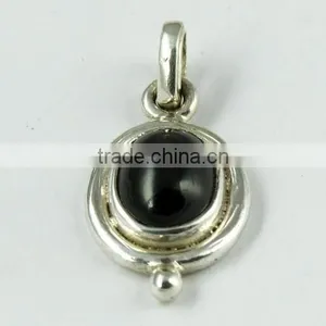 Bezel Setting Black Star Pendant, Gemstone Silver Jewelry, Online Silver Jewelry thumbnail-5