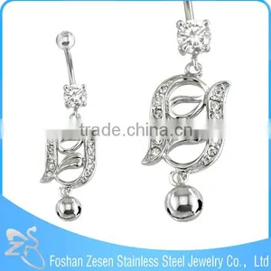 Custom-made Flower Zircon Medical Steel Hypoallergenic Special Spiral Navel Ring thumbnail-6
