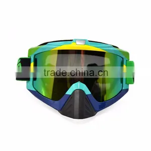 BJ-MG-013A Manufacturer Adult Reflective Brazil Frame Racing Motocross Goggles Roll Off thumbnail-4