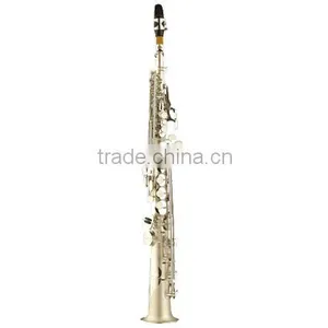 High Grade Straight Soprano Saxophone, With Neck, Nickel Silver Plated thumbnail-2