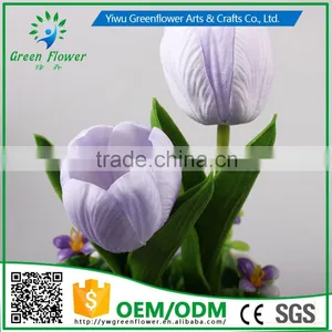 2016 Wholesale Multicolor Latex Artificial PU Flowers Tulip Bonsai Real Touch Bouquet Wedding Bridal Decor Display Flower thumbnail-5