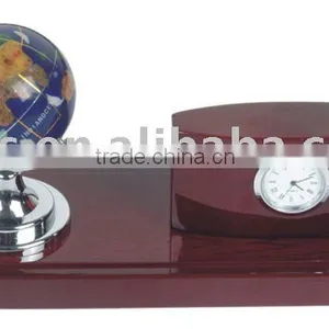 Wood Desk Globe Clock Set:BF09055-33 thumbnail-1