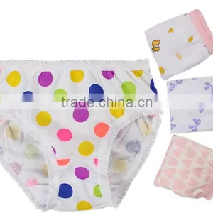 Children Girl Printing Colourful Dot Cotton Basic Brief Underwear thumbnail-1