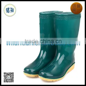 Cheap Mid High Women Green Rubber Boots thumbnail-1