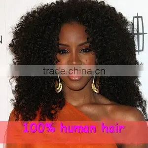 Promotion Natural Looking Jerry Curl Jet Black, Brazilian Hair Full Lace Wig thumbnail-1