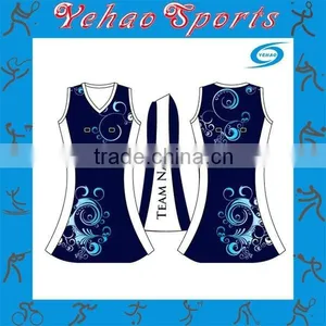 Lycra Material Custom Sublimation Women Netball Dress for Sale thumbnail-1