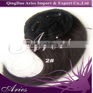 Uk Market Clip in False Bangs Neat Fringe Hair Extensions Human Synthetic Style thumbnail-3