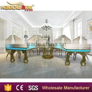 Dubai Half-moon Design Crescent Table LED Stainless Steel Banquet Table thumbnail-1