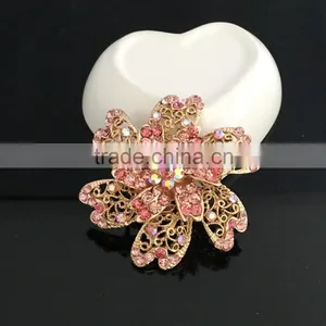 Zinc Alloy Color AB Rhinestone Flower Brooch Pin,Crystal Brooches For Decoration thumbnail-1