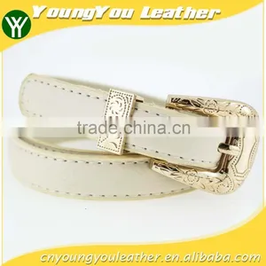2015 Fashion Dress PU Leather Belt With Shiny Gold Buckles in YiWu Factory thumbnail-1