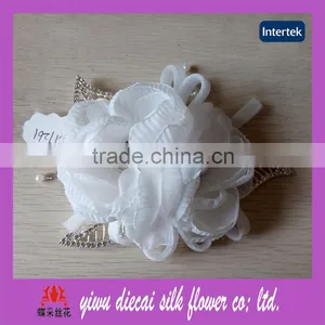 New Burned Chiffon Bride Hair Flower thumbnail-1