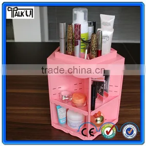 Beautiful Lady Rotatable Pink Counter Clear Acrylic Make up Organizer With Dividers, Custom Lipstick Holder Make up Organizer thumbnail-6